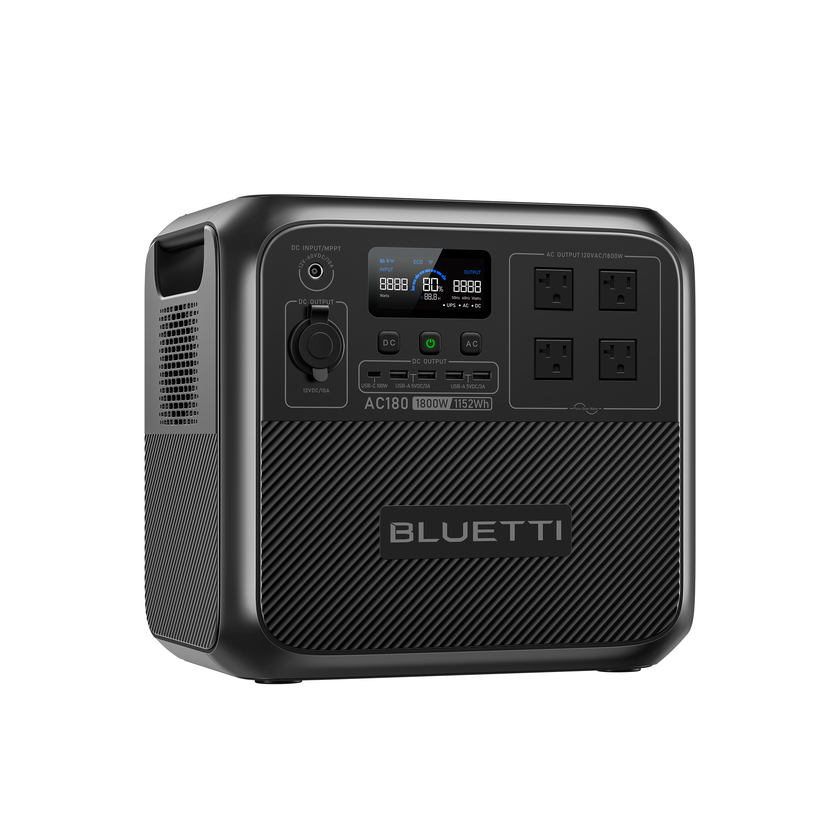 BLUETTI AC180 Solar Portable Power Station | 1,800W 1,152Wh On Sale