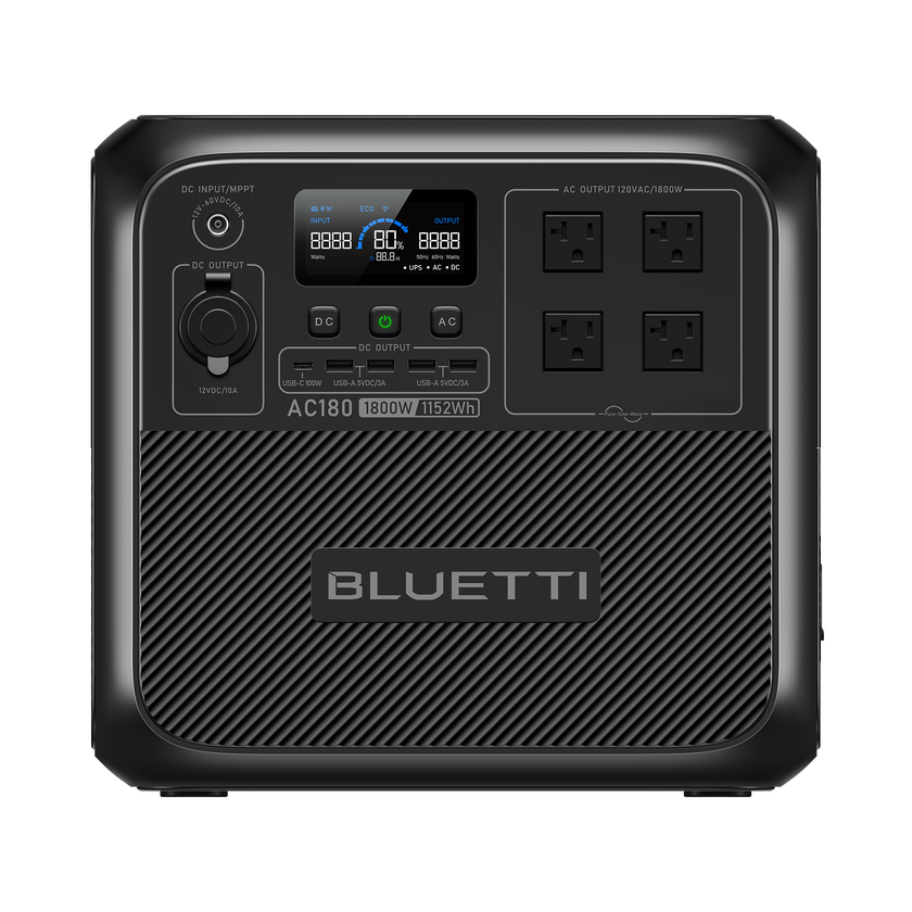 BLUETTI AC180 Solar Portable Power Station | 1,800W 1,152Wh On Sale