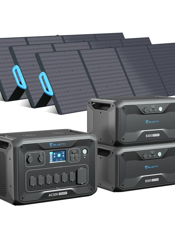 BLUETTI AC300+2*B300+3*PV200 | Solar Generator Kit On Sale