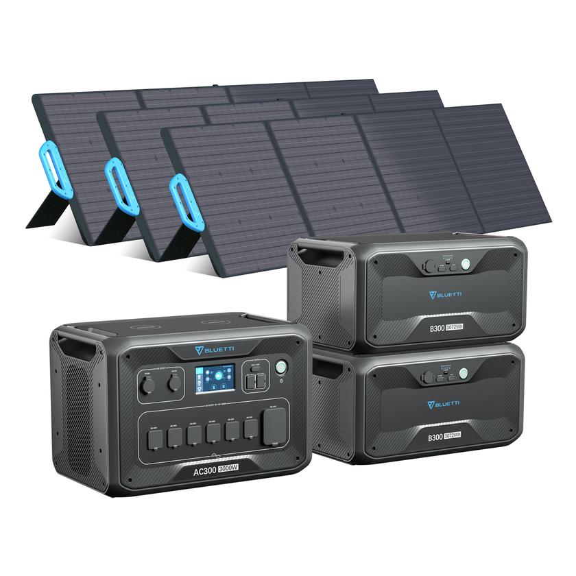 BLUETTI AC300+2*B300+3*PV200 | Solar Generator Kit On Sale