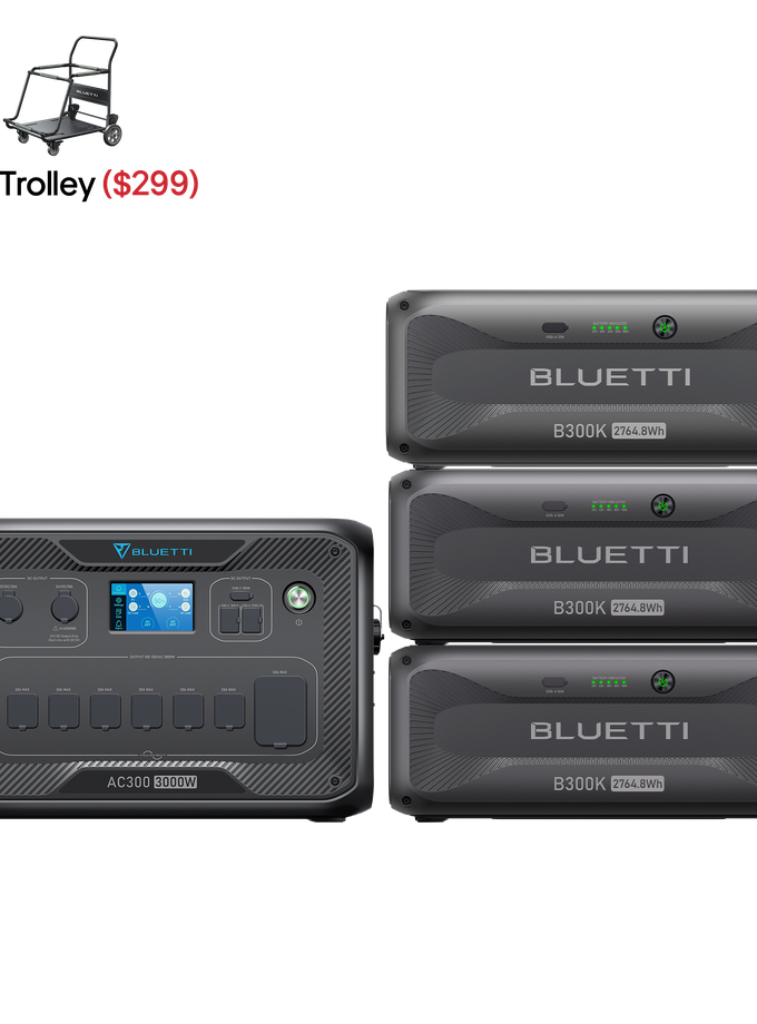 BLUETTI AC300+3*B300K (Free Trolley) | Home Battery Backup For Sale