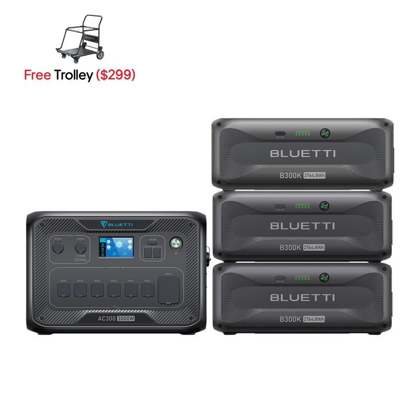 BLUETTI AC300+3*B300K (Free Trolley) | Home Battery Backup For Sale