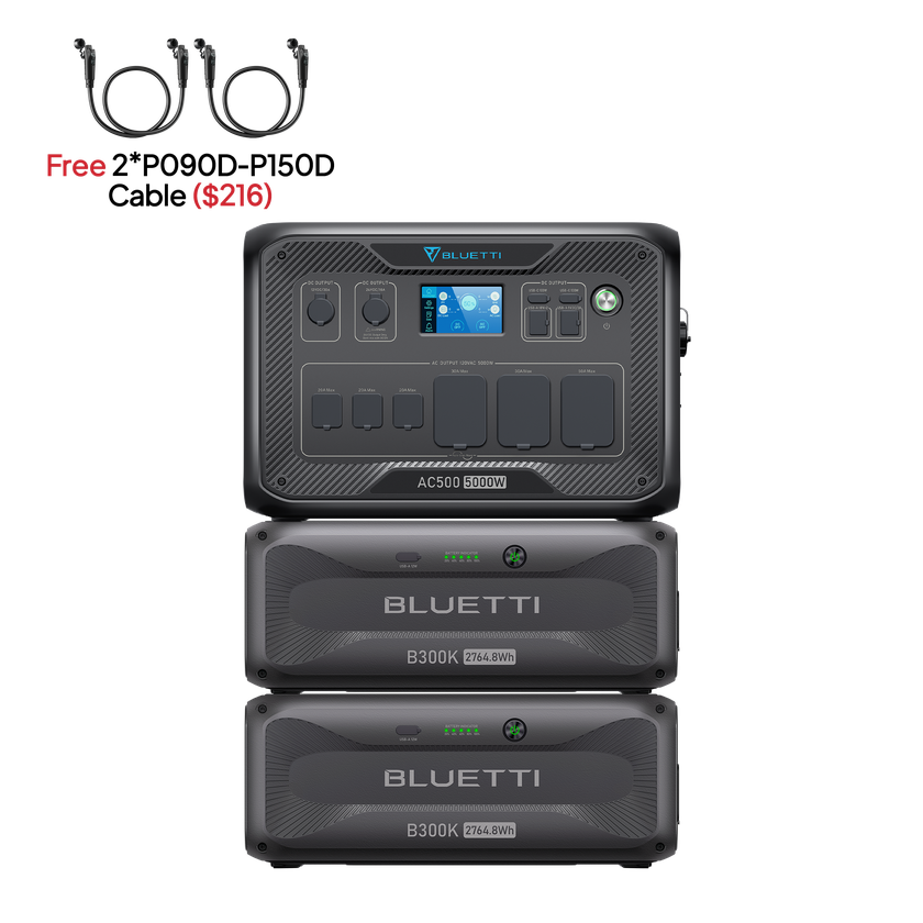 BLUETTI AC500+2*B300K (Free P090D-P150D Cable) | Home Battery Backup High Quality