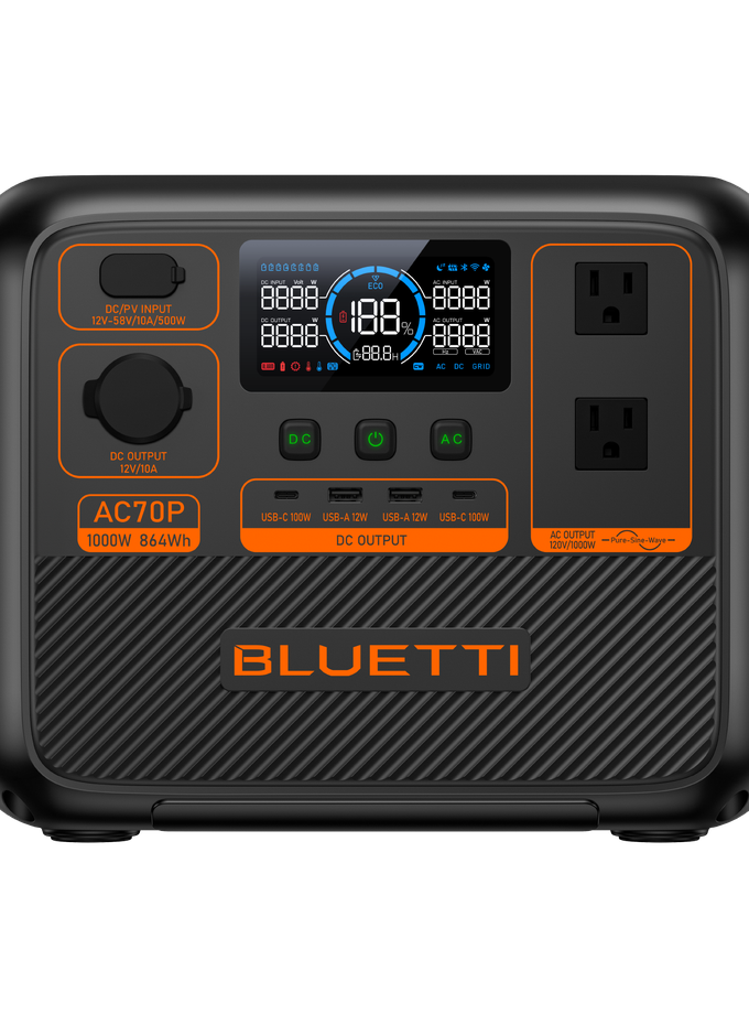 BLUETTI AC70P Portable Power Station | 1000W 864Wh Best Price