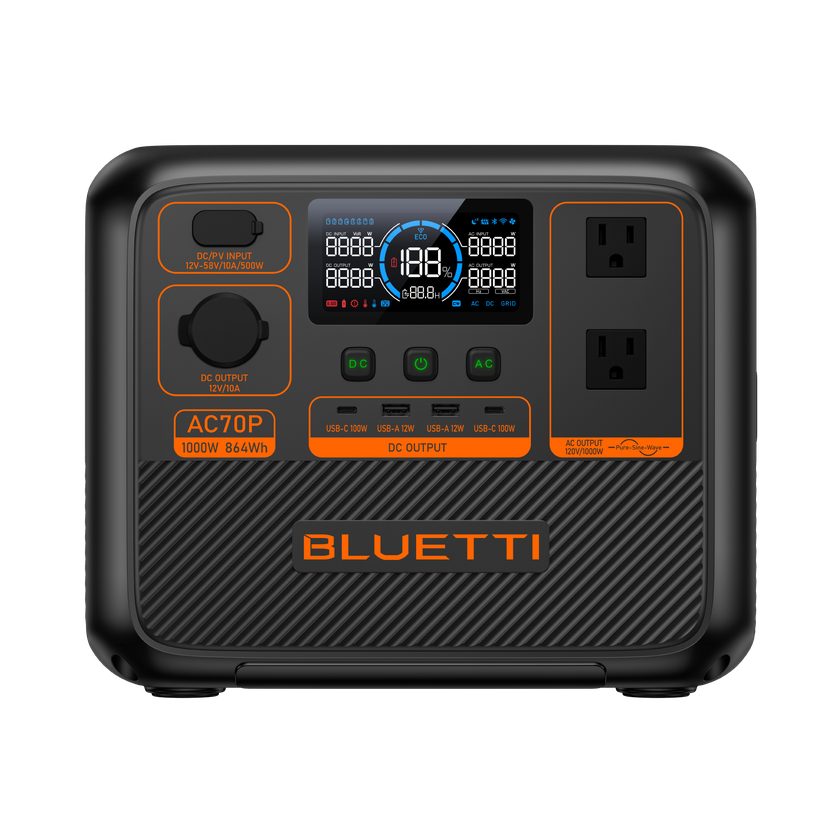 BLUETTI AC70P Portable Power Station | 1000W 864Wh Best Price