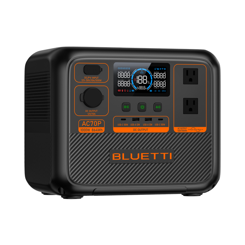 BLUETTI AC70P Portable Power Station | 1000W 864Wh Best Price