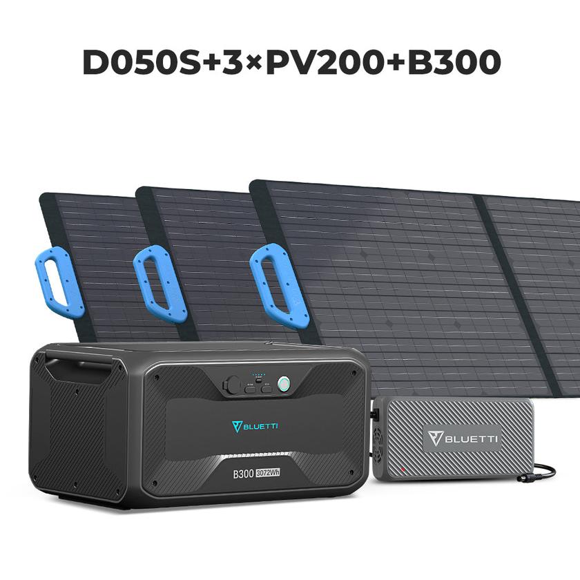 BLUETTI D050S + 3*PV200 + 1*B300 | Solar Generator Kit Best Seller